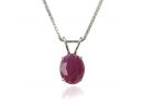 Solitaire Ruby Pendant White Gold