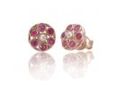 Opulent Ruby Stud Earrings Rose Gold