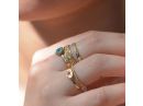 טבעת מזהב בסגנון אר דקו משובצת יהלומים