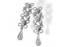 Bride Floral Filigree Earrings in White Gold 