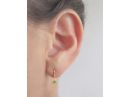  Gold Emerald Oval Drop Earrings 