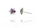 Bright Star Colorful White Gold Earrings