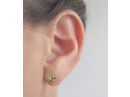 Victorian Style Emerald and Diamond Stud Earrings