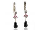 White Gold Antique Style Gemstone Earrings 