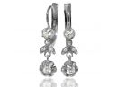 White Gold Vintage Style Dangling Earrings 
