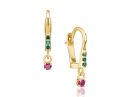 Elegant Ruby and Emerald Leverback Earrings