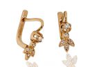 Sparkling Antique Style Diamond Earrings Rose Gold