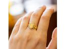 טבעת חותם בסגנון אר נובו עם יהלומים