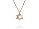 Rose Gold Artistic Star of David Pendant Necklace