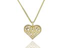 14k Yellow Gold Art Nouveau Necklace With A Heart Flower Pendant (necklaces)