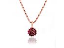 Rose Gold Dainty Cluster Ruby Medallion