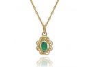Yellow Gold Victorian Style Emerald Necklace  