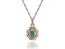 Vintage Inspired Rose Gold and Emerald Necklace