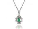 Charming White Gold Pendant with Emerald 