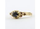 Art Nouveau Black Diamond Engagement Ring