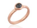 Black Diamond Solitaire Rose Gold Ring