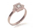 Art Deco Inspired Engagement Ring in Rose Gold 