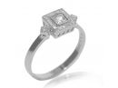 Art Deco Inspired Engagement Ring in White Gold 