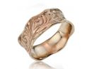 Art Nouveau Inspired Engraved Rose Gold Band 