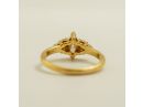 Marquise Side Stone Ring Yellow Gold