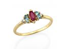 Yellow Gold Side Stone Ruby Ring