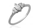 Marquise Side Stone Ring White Gold