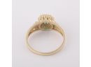 Emerald & Diamond Halo Gold Flower Ring