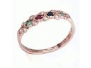 Rose Gold Sparkling Gemstone Ring with Diamonds 