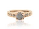 Rose Gold Victorian Style Rough Diamond Ring 