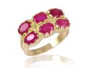 Double Crown Ruby Cocktail Ring 
