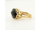 Decorative Split Shank Onyx Cocktail Ring Solid Gold