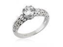 White Gold Openwork Bombay Style Diamond Engagement Ring