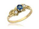 Art Nouveau Sapphire & Diamond Floral Ring