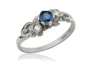 Art Nouveau Sapphire and Diamond Floral Ring