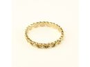 Yellow Gold Chain Of Embedded Hearts Ring