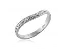 Floral Engraved Curved White Gold Ring