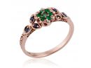 Floral Emerald Cluster Ring Rose Gold