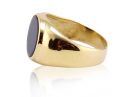Round Onyx Gem Cocktail Ring in Solid Gold 