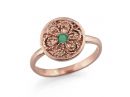 Emerald Filigree Round Gold Ring