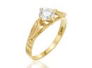 Nicoletta- Art Nouveau Solitaire Diamond Engagement Ring