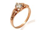 Art Nouveau Solitaire Diamond Engagement Ring Rose Gold