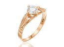 Nicoletta- Art Nouveau Solitaire Diamond Engagement Ring