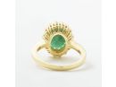 Solid Gold Emerald Halo Ring 