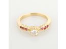 Pink & White 18k Gold Engagement Ring