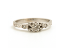 Art Nouveau Dainty Diamond Ring White Gold 