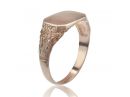 Rose Gold Signet Ring with Engraved Detailing 