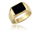 Onyx and yellow gold signet ring 