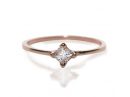 Square Cut Diamond Solitaire Ring Rose Gold