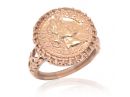 Openwork Rose Gold Coin Ring