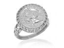 Openwork White Gold Coin Ring